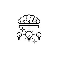 Idea bulbs brain icon. Element of brain concept