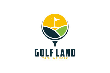 golf land logo icon vector isolated