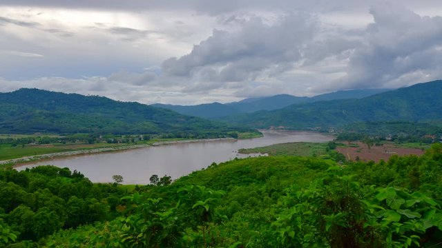 4K time lapse video of Mea Kong river, Thailand.