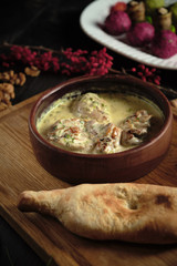 Sicivi and appetizer balls of vegetables . catering menu