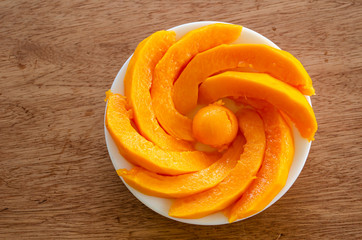Plateful Of Papaya Slices