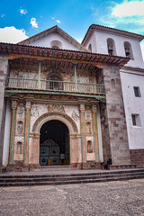 Obraz premium Exterior facade of the Barroque-style church of Andahuaylillas, near Cusco, Peru