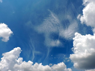 Blue sky background with clouds