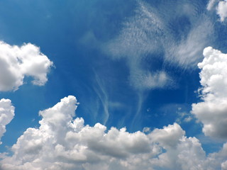 Blue sky background with clouds