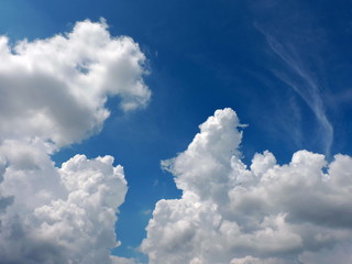 Blue sky background with clouds