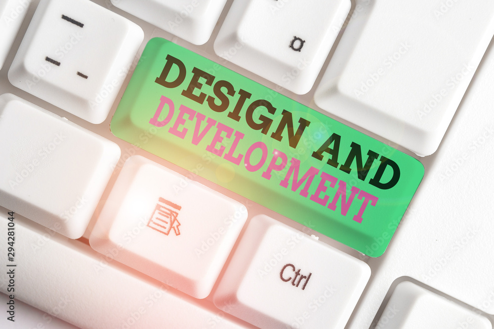 Poster handwriting text writing design and development. conceptual photo defining the specification of prod