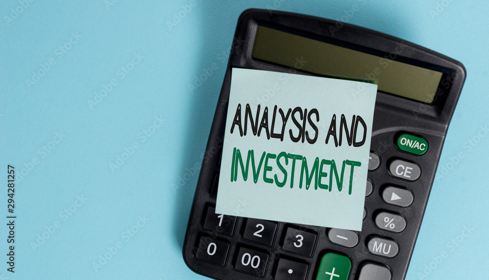 Poster text sign showing analysis and investment. business photo showcasing studying market then do busines