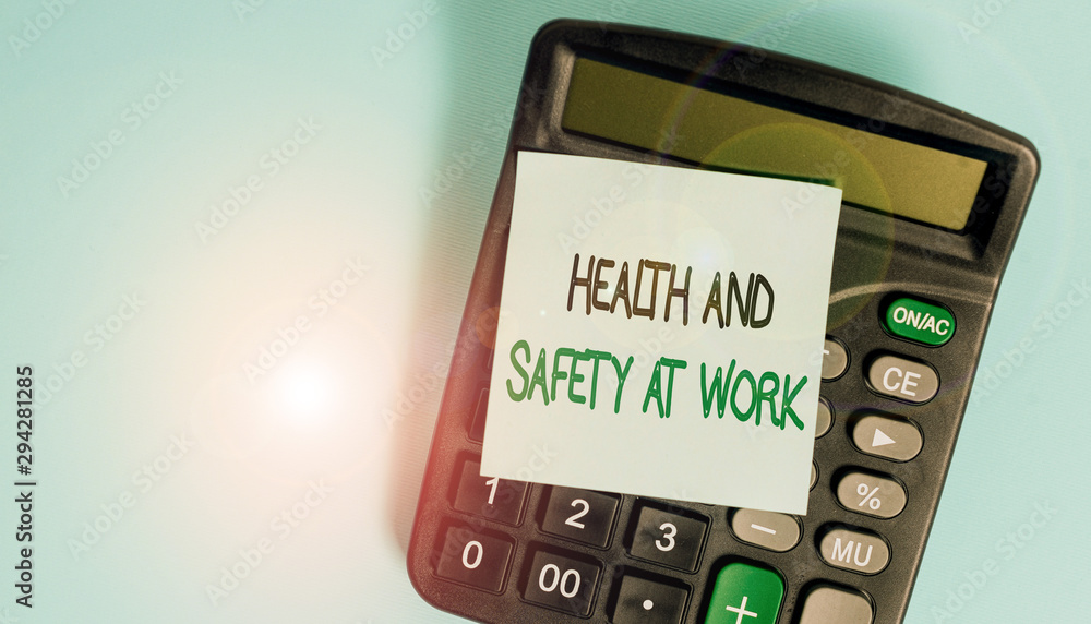 Poster text sign showing health and safety at work. business photo showcasing secure procedures prevent acc