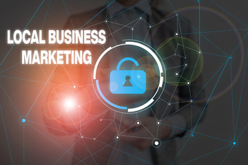Handwriting text writing Local Business Marketing. Conceptual photo Localized specification on...