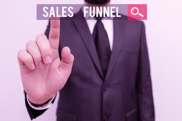 Handwriting text Sales Funnel. Conceptual photo process through which a company ells its products...