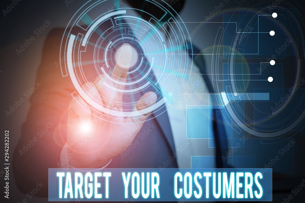 Poster handwriting text writing target your costumers. conceptual photo specific range and interest potenti