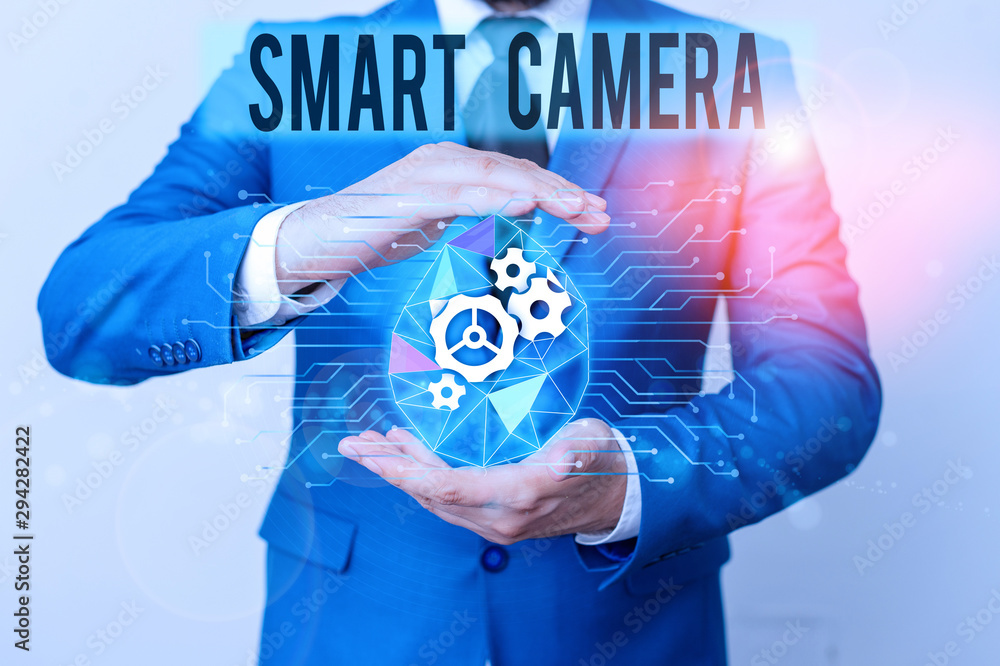 Poster conceptual hand writing showing smart camera. concept meaning individual image processing systems de