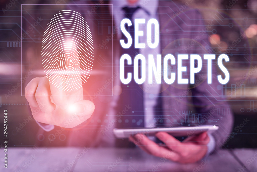 Poster text sign showing seo concepts. business photo text a process of increasing the quality of website t