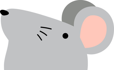 Gray Cute mouse face