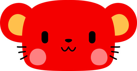 Red Cute mouse face