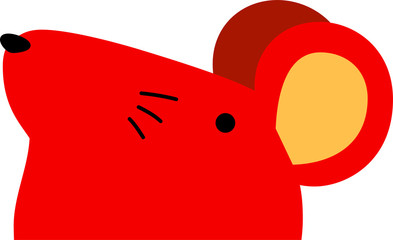 Red Cute mouse face