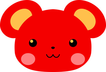 Red Cute mouse face