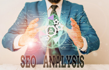Handwriting text Seo Analysis. Conceptual photo tool helps showing to study on how to improve a...