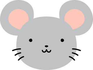 Obraz na płótnie Canvas Gray Cute mouse face