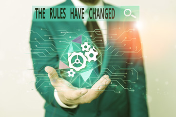 Word writing text The Rules Have Changed. Business photo showcasing the agreement or Policy has a...