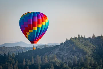  Colorful hot air balloon over Grants Pass Oregon on a beautiful summer morning © just.b photography