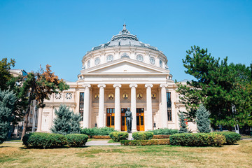 Fototapeta na wymiar Romanian Athenaeum concert hall in Bucharest, Romania