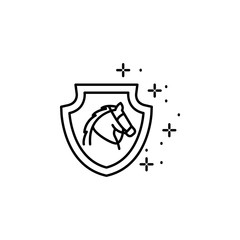 Shield horse icon. Element of horseback riding
