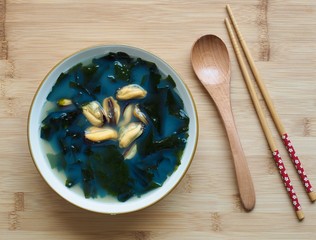  Korean food mussels seaweed soup © james3035