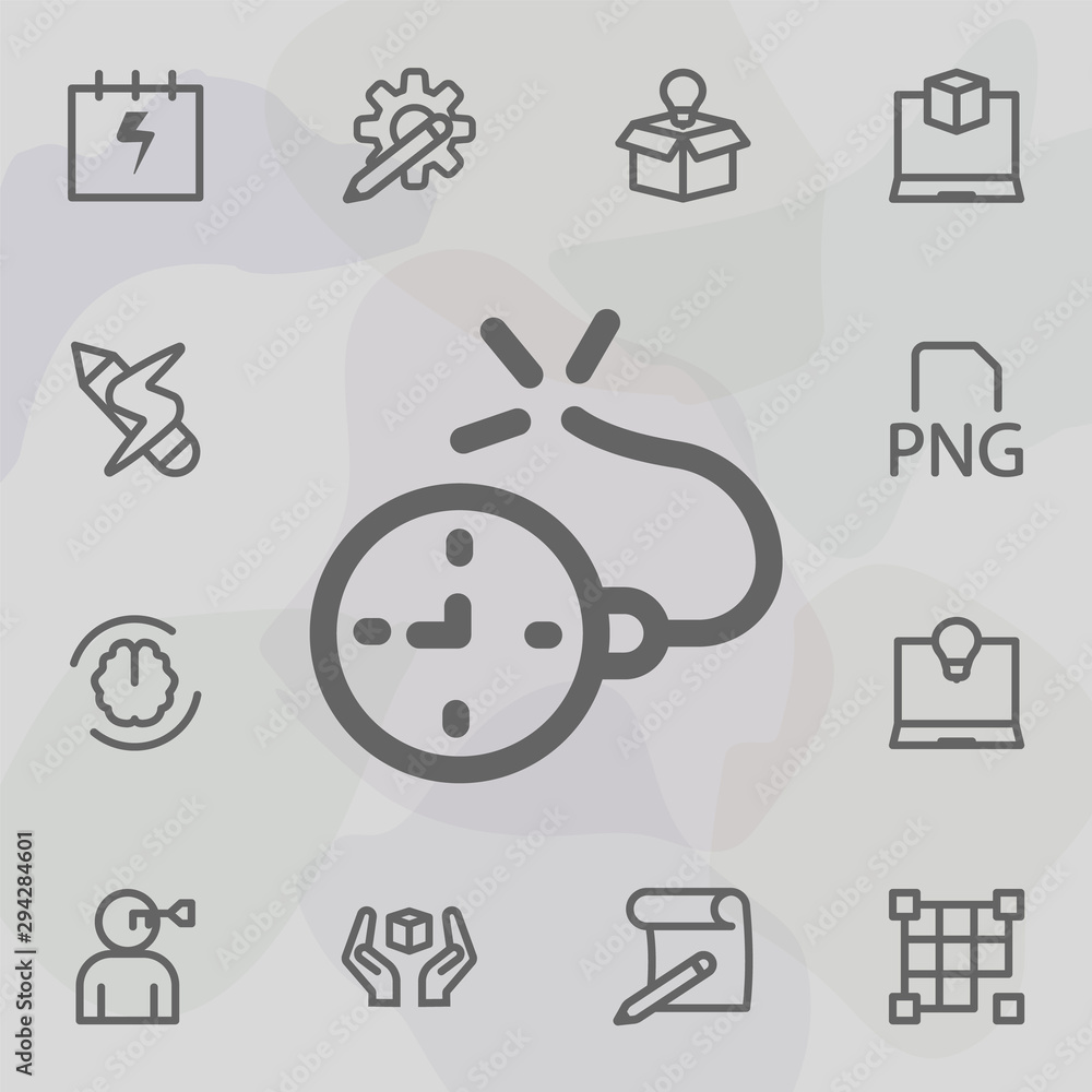 Poster bomb o'clock icon. universal set of mix for website design and development, app development