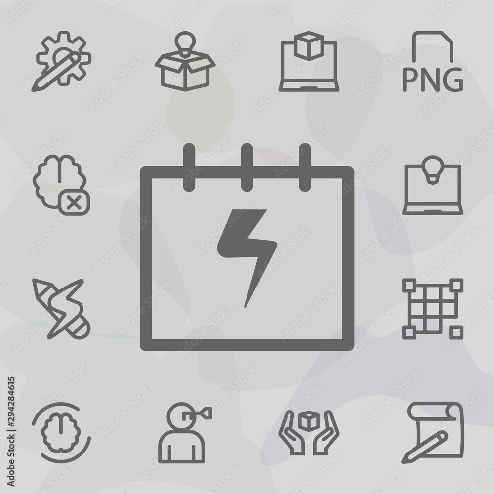 Poster calendar time deadline icon. universal set of mix for website design and development, app developmen