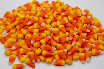 candy corn on white background