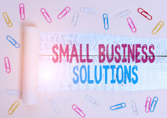 Handwriting text Small Business Solutions. Conceptual photo a Company to solve Specific Trade problems