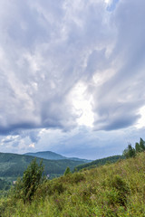Fototapeta premium landscape with mountains and clouds