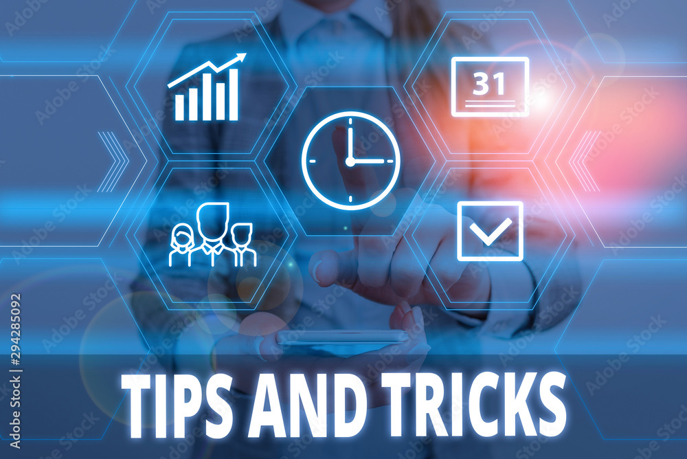 Poster writing note showing tips and tricks. business concept for piece of inside facts specially in bettin