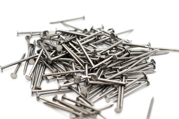 pile of nails isolated on white background
