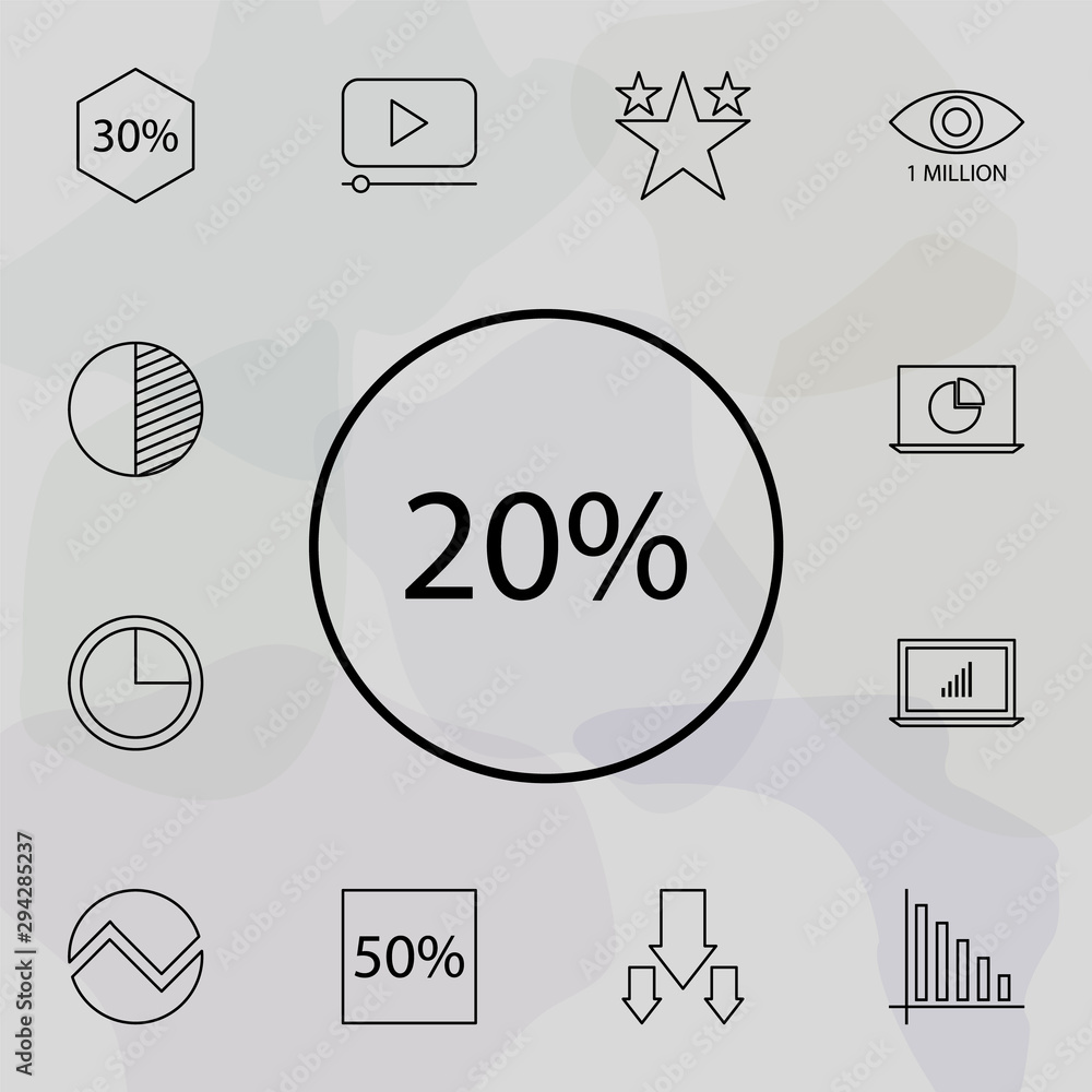 Poster data percentage icon. universal set of online and web for website design and development, app develo