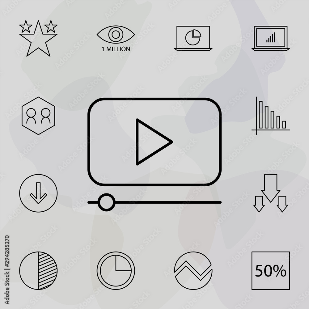 Aufkleber video clip icon. universal set of online and web for website design and development, app development
