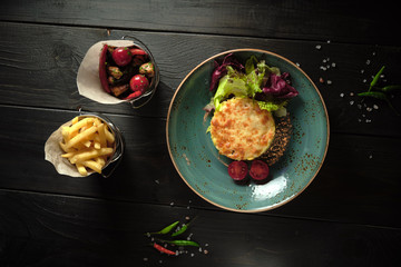 Sicivi and appetizer balls of vegetables . catering menu