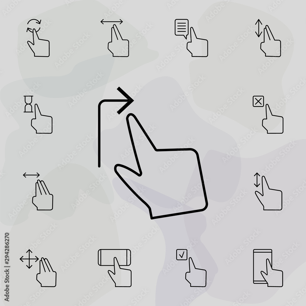 Poster move, hands, right, touch icon. universal set of touch gesture for website design and development, a