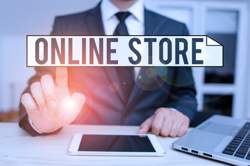 Text sign showing Online Store. Business photo text A website that offers items for sale and accepts credit cards