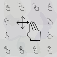 Drag free, touch, hands icon. Universal set of touch gesture for website design and development, app development
