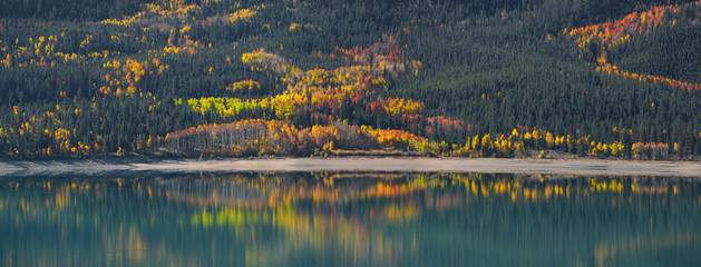 Autumn reflection at Twin lakes in Colorado