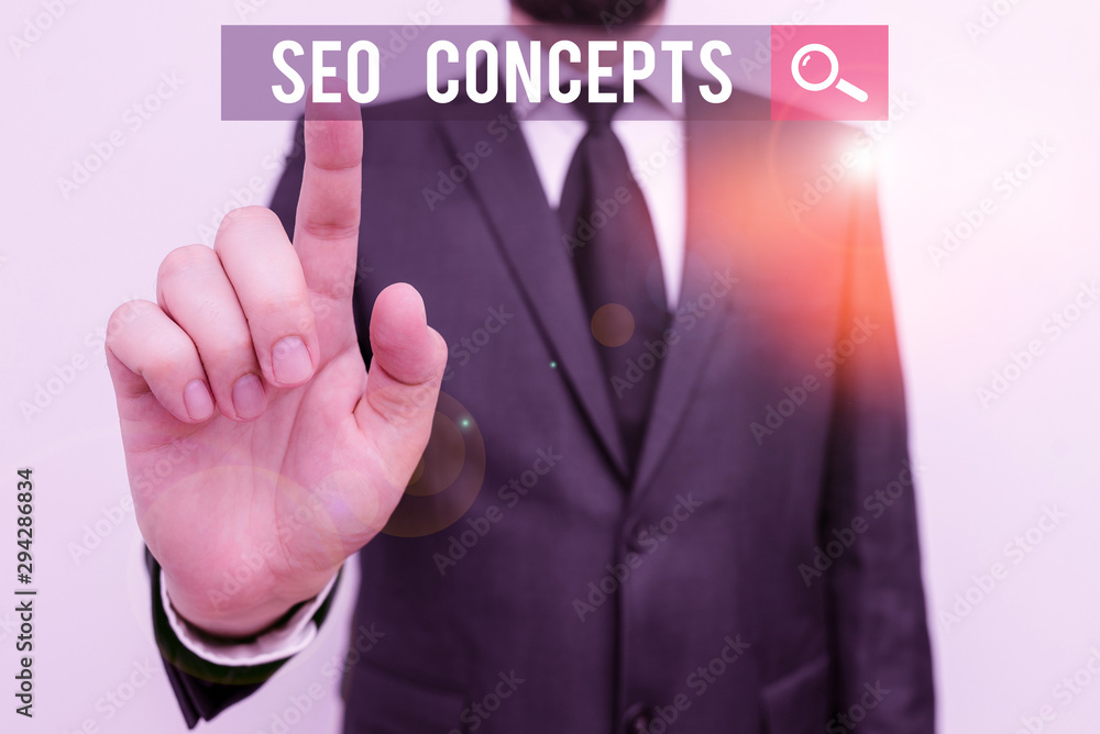 Poster handwriting text seo concepts. conceptual photo a process of increasing the quality of website traff