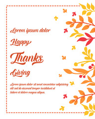 Fototapeta na wymiar Abstract autumn leaves frame, for template of thanksgiving. Vector