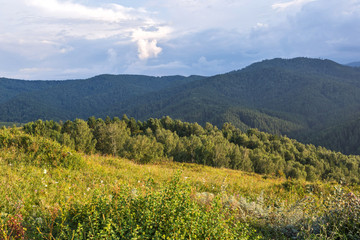 landscape with mountains and clouds