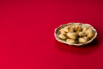 Nicaraguan rosquillas on a basket. No people.