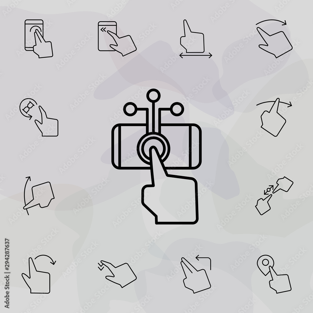 Poster smartphone, hand, touch, gestures icon. universal set of touch gesture for website design and develo