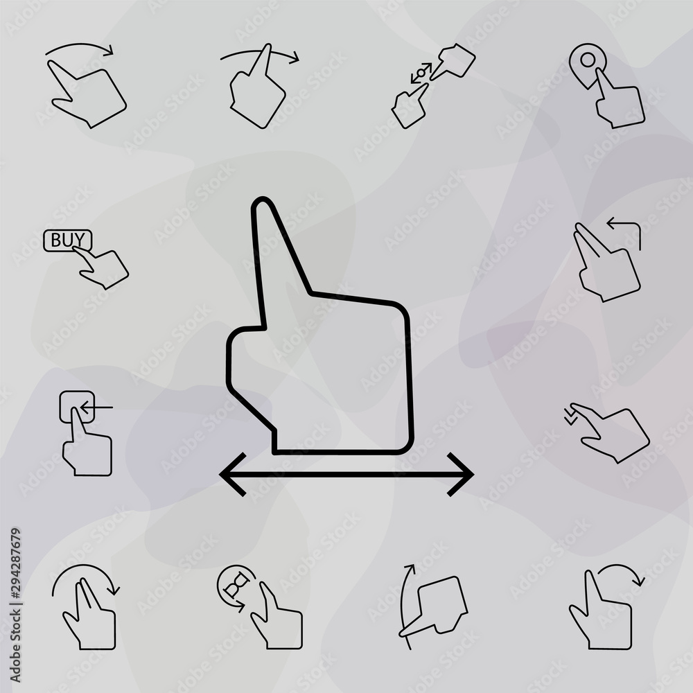 Aufkleber touch, finger, hand icon. universal set of touch gesture for website design and development, app dev