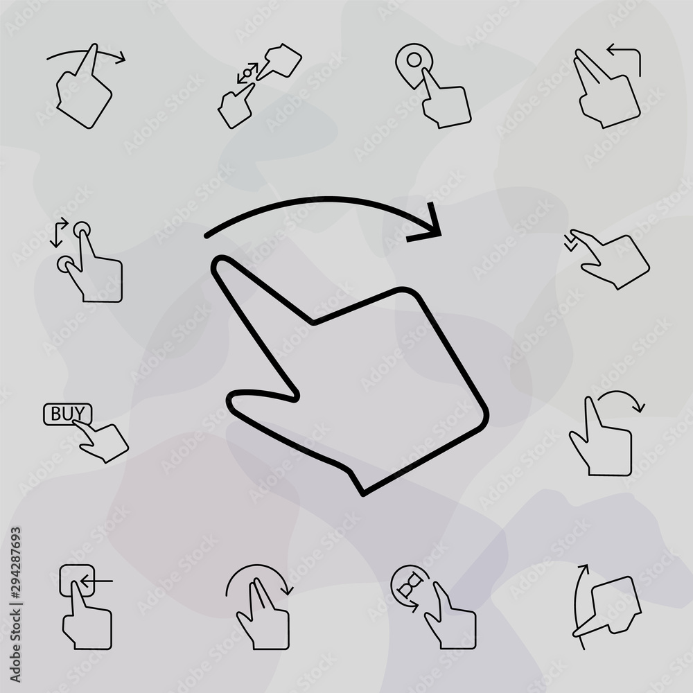Poster touch, finger, drag, hand, screen icon. universal set of touch gesture for website design and develo