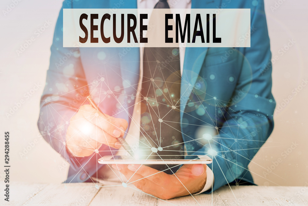 Poster text sign showing secure email. business photo showcasing protect the email content from being read 